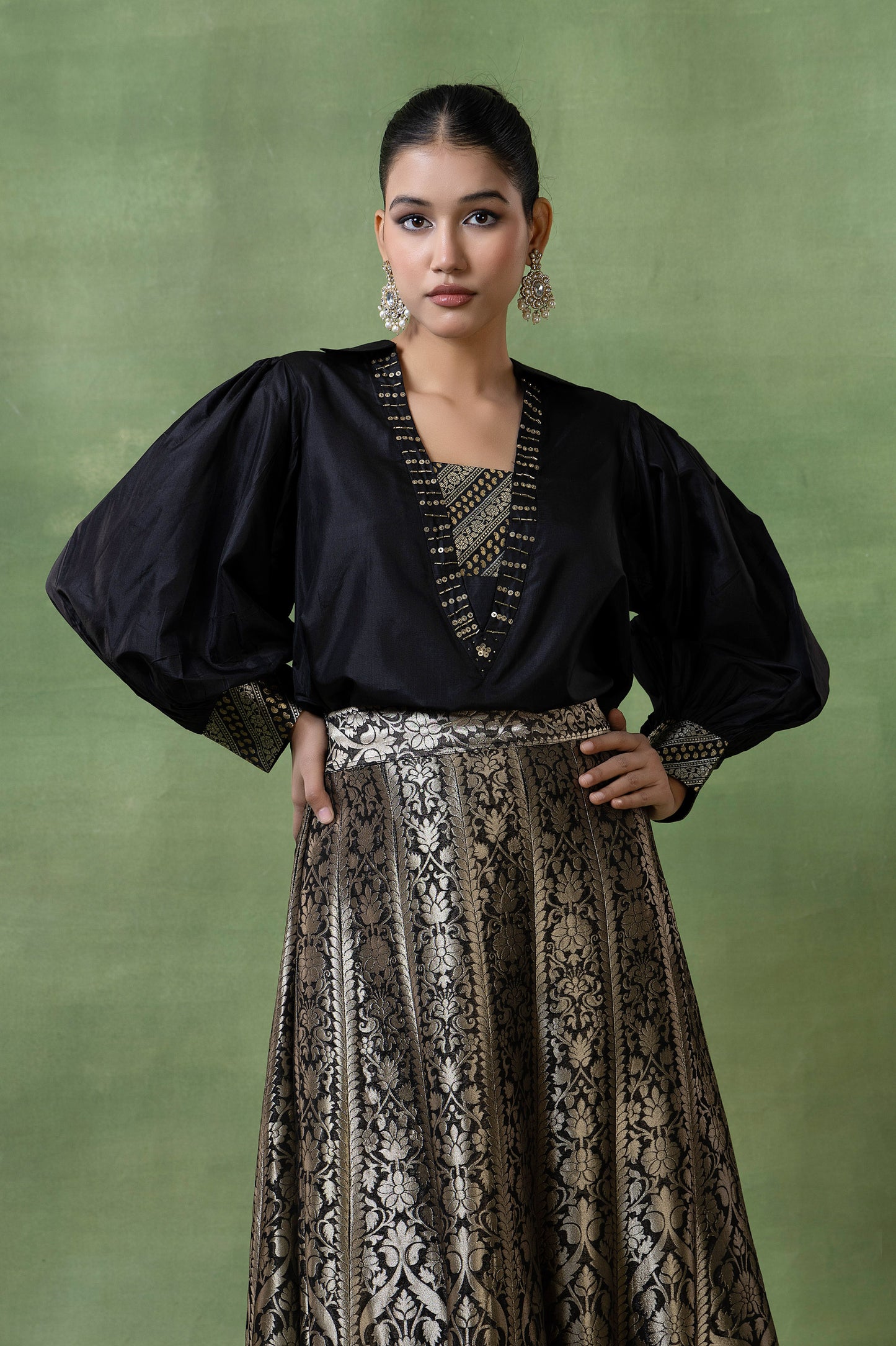 Silk Brocade Skirt Set