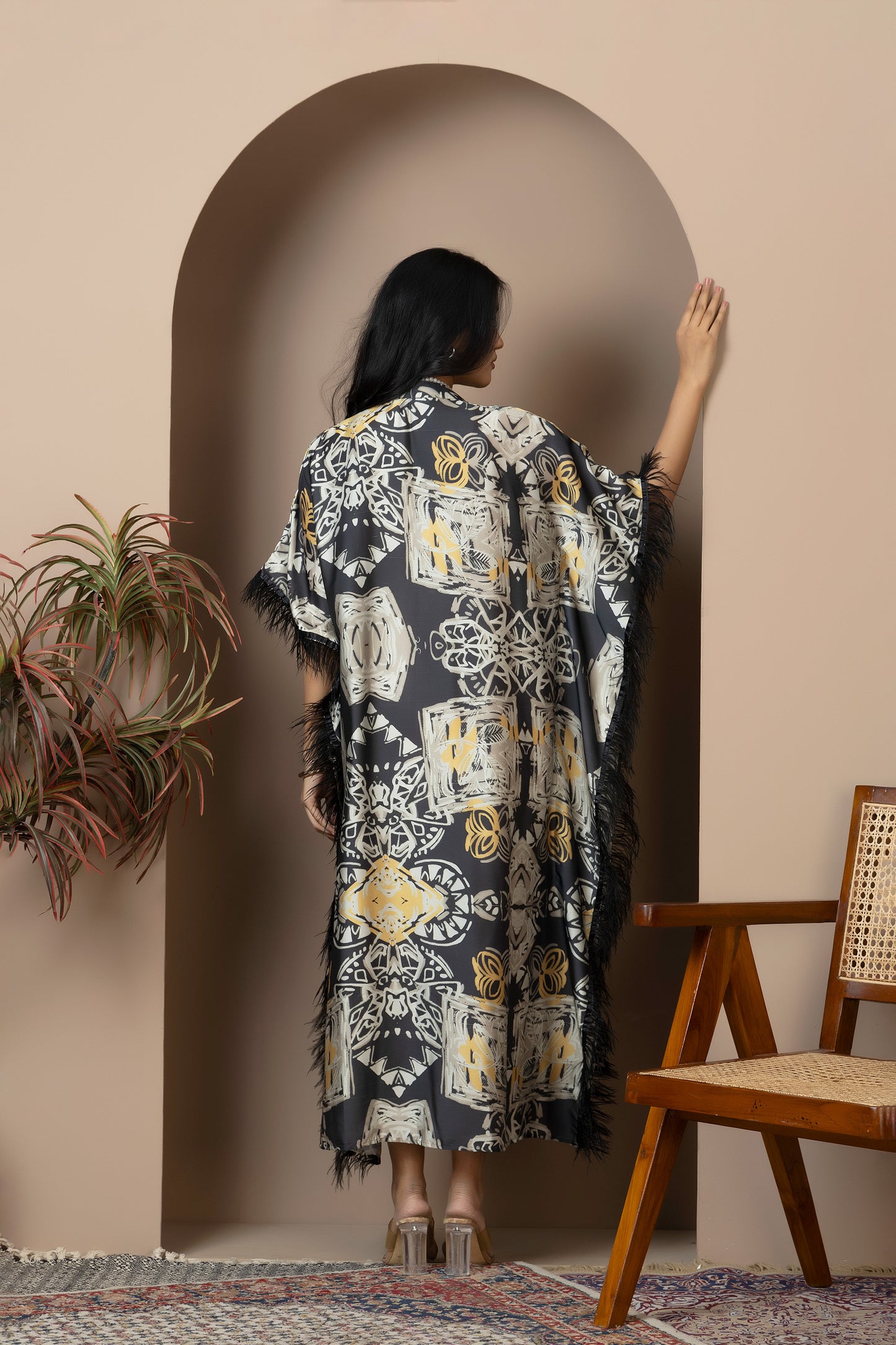 Imported Silk Satin Kaftan Dress