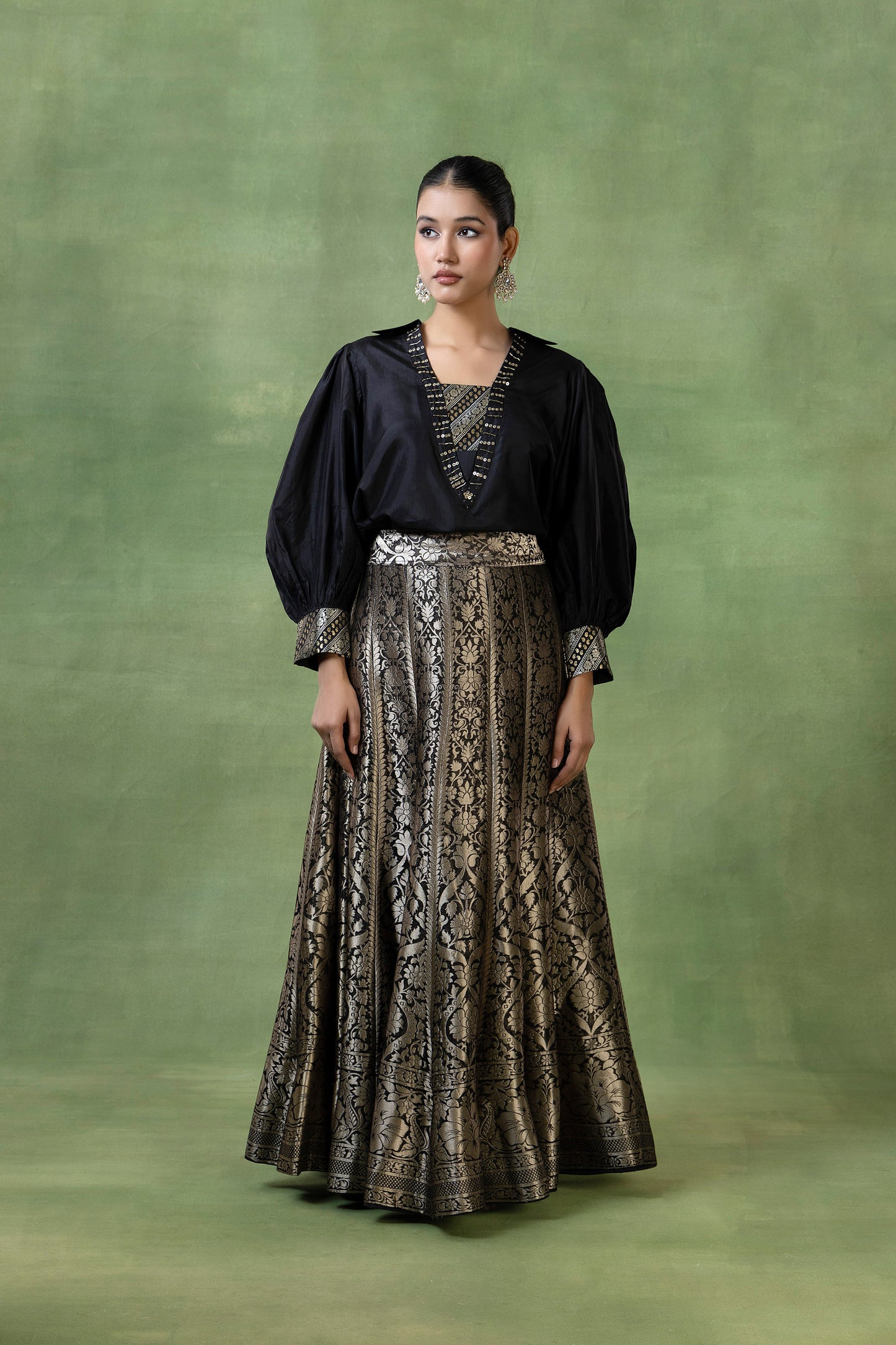 Silk Brocade Skirt Set