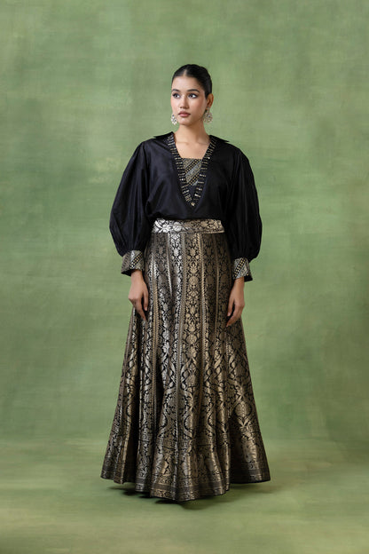 Silk Brocade Skirt Set