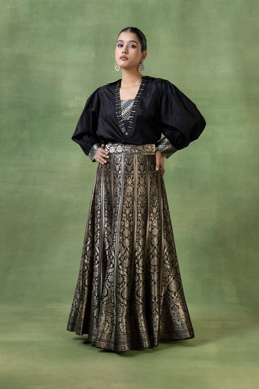 Silk Brocade Skirt Set