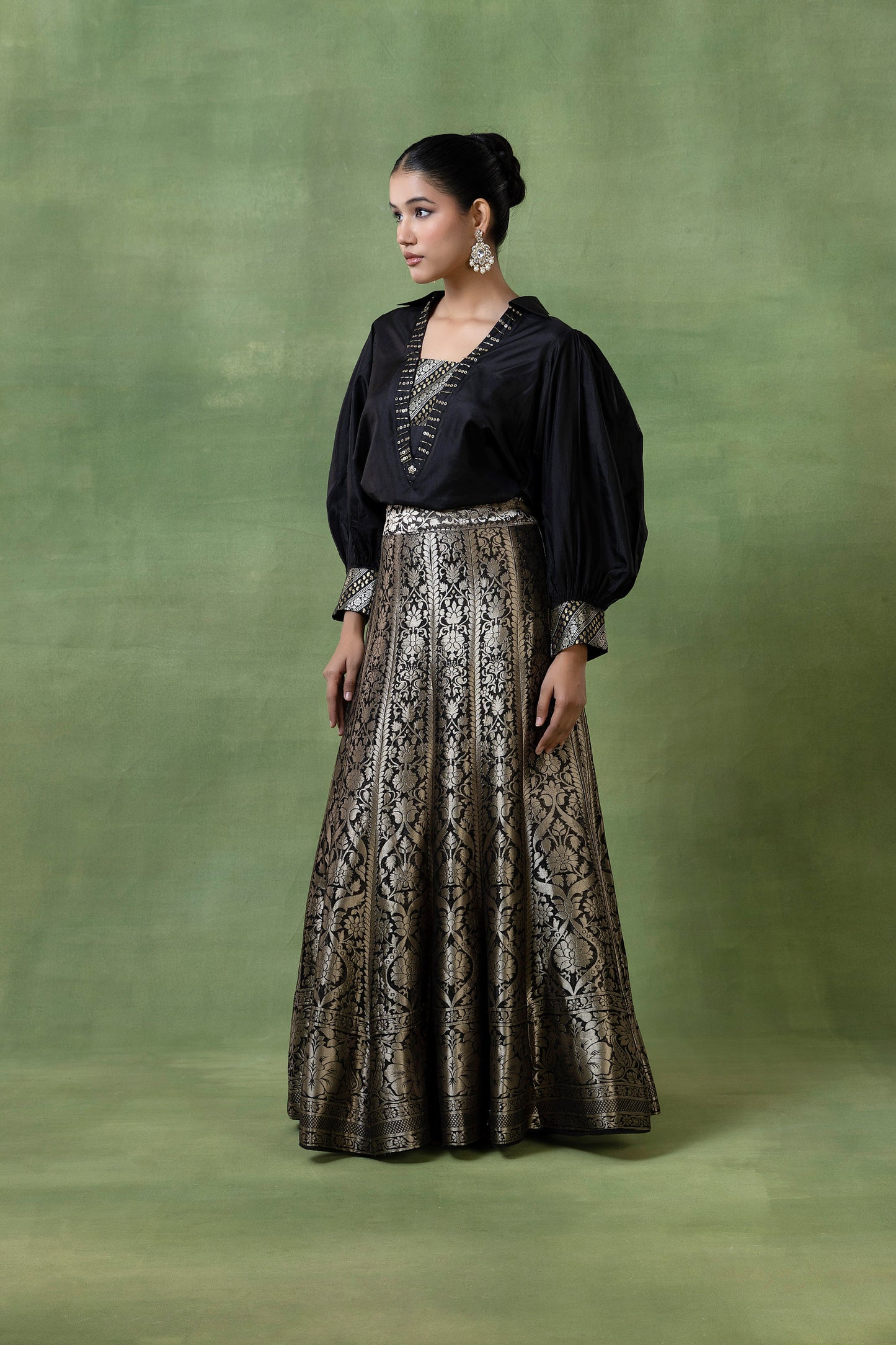 Silk Brocade Skirt Set