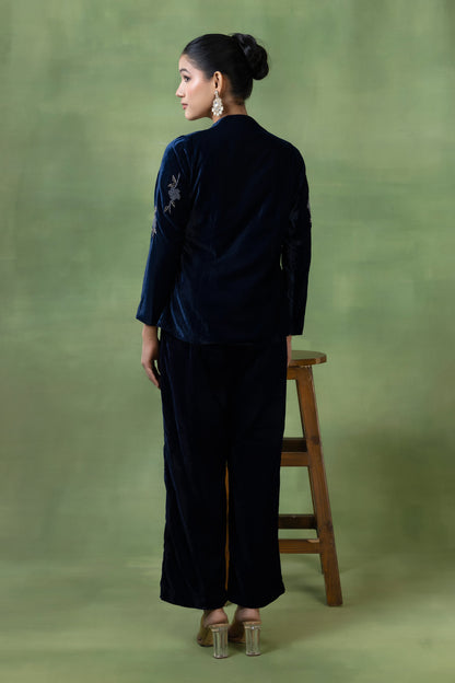 Velvet Hand-Embroidered Co-ord Set