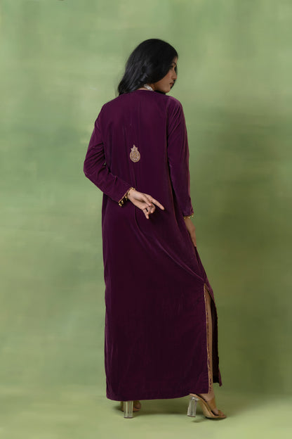 Regal Maroon Velvet Gown