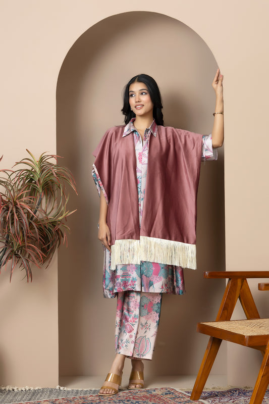 Rosewood Satin Silk Coord Set