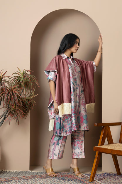 Rosewood Satin Silk Coord Set