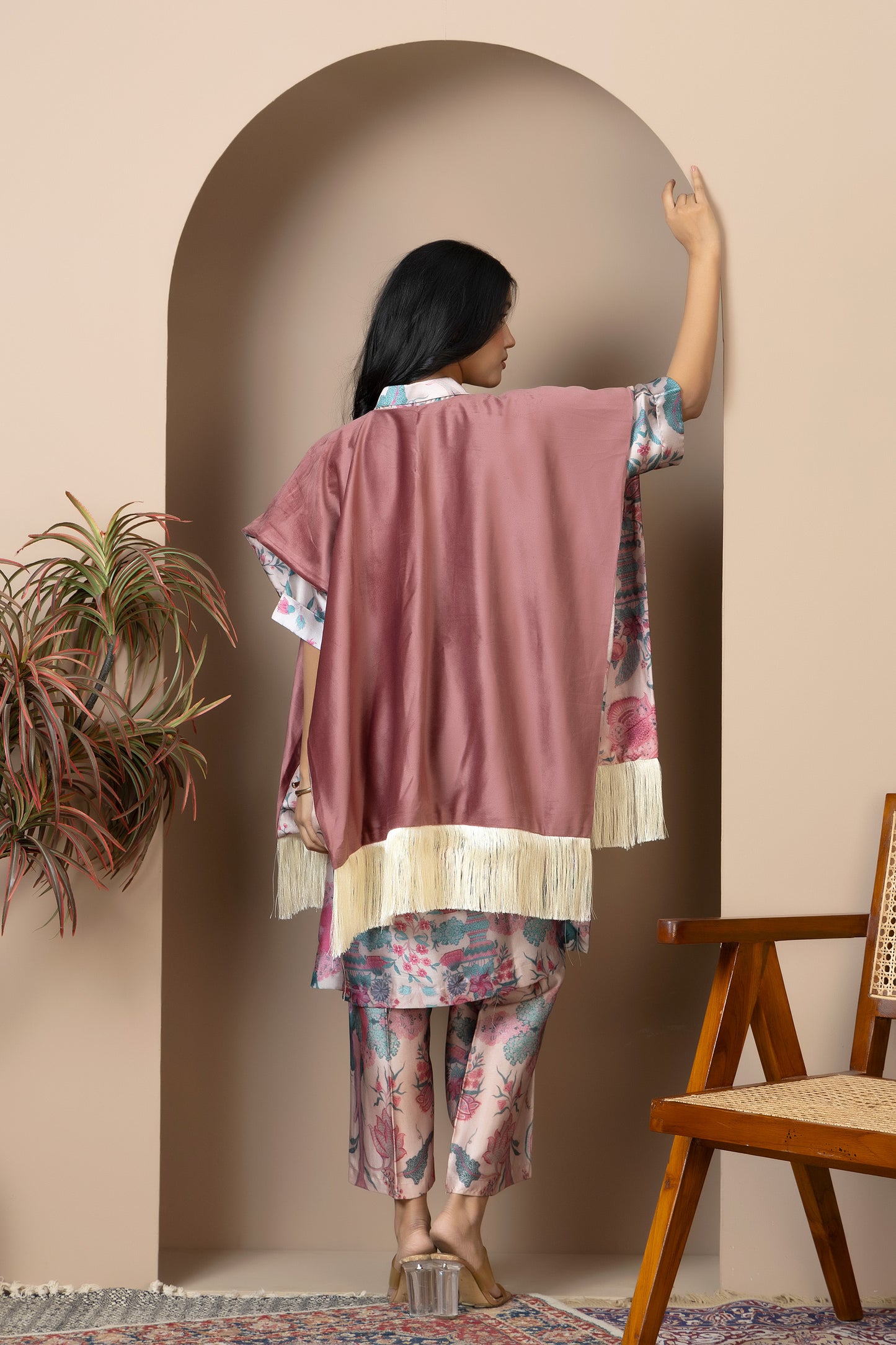 Rosewood Satin Silk Coord Set