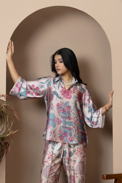 Rosewood Satin Silk Coord Set