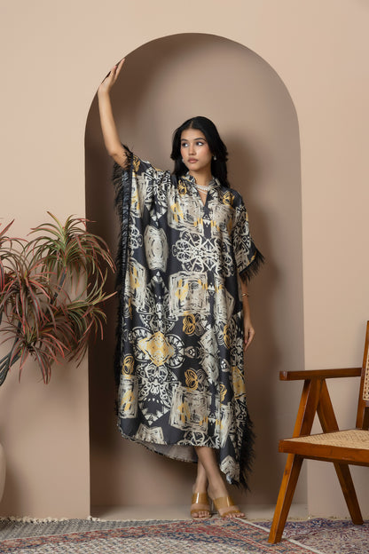 Imported Silk Satin Kaftan Dress