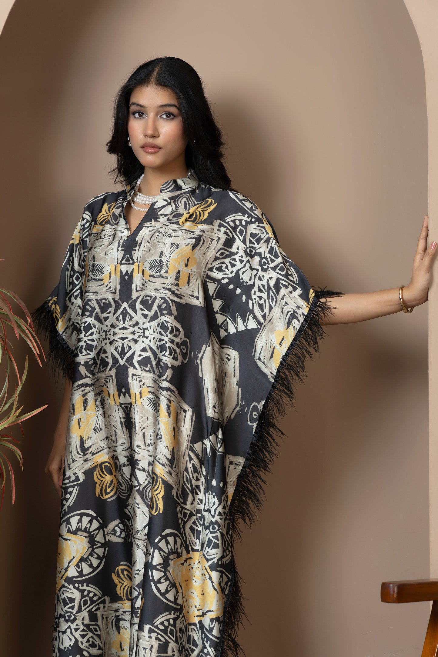 Imported Silk Satin Kaftan Dress